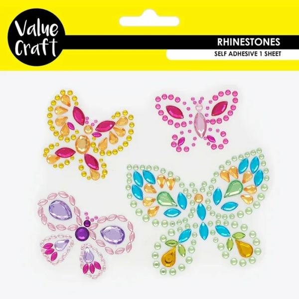 Rhinestones |  Butterfly Self Adhesive Rhinestones Art & Craft Essentials Rhinestones