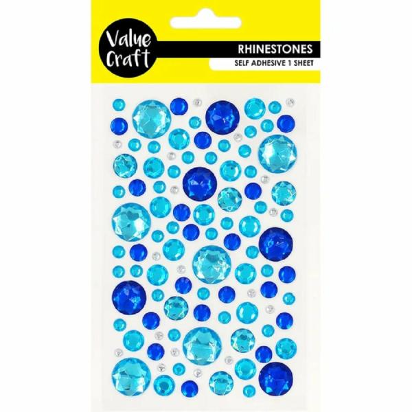 Rhinestones |  Craft Blue & Silver Bubble Self-Adhesive Rhinestones Art & Craft Essentials Rhinestones