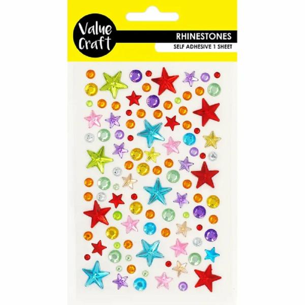 Rhinestones |  Craft Multicolours Stars Self-Adhesive Rhinestones Art & Craft Essentials Rhinestones