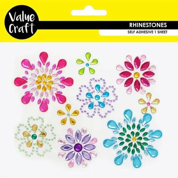 Rhinestones |  Flowers Self Adhesive Rhinestones Art & Craft Essentials Rhinestones