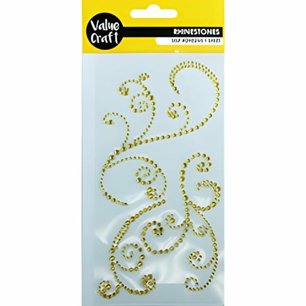 Rhinestones |  Gold Craft Flourish Self Adhesive Rhinestones Art & Craft Essentials Rhinestones