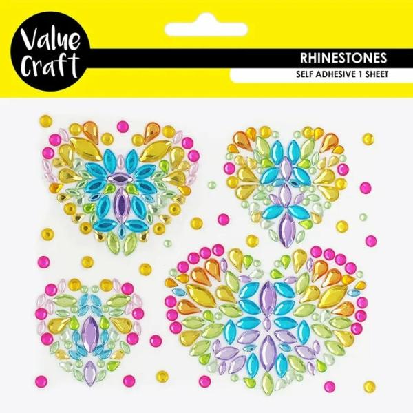 Rhinestones |  Hearts Self Adhesive Rhinestones Art & Craft Essentials Rhinestones