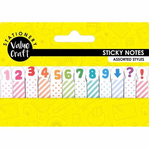 Stationery Supplies |  Numbers Theme Sticky Notes Maker Tabs Art & Craft Essentials Stationery Supplies