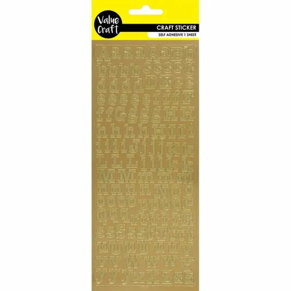 Stickers |  Gold Alphabet Flat Peel Stickers Art & Craft Essentials Stickers