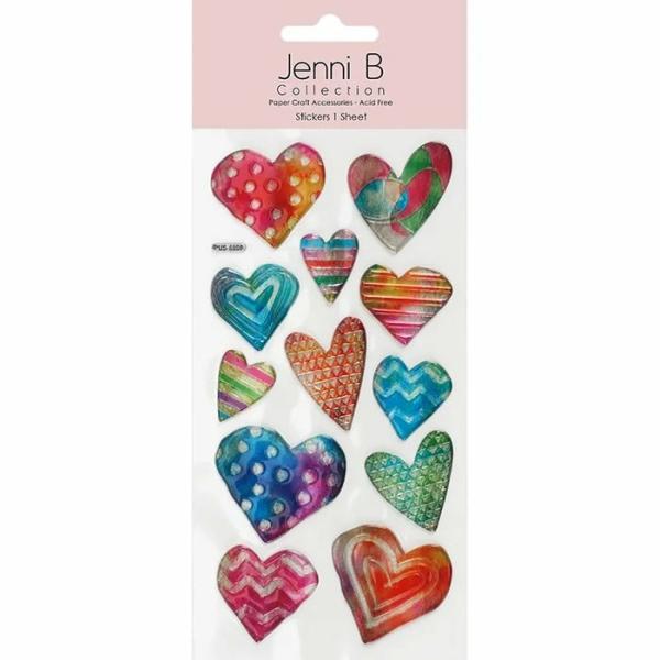 Stickers |  Heart Shapes Glitter Stickers Art & Craft Essentials Stickers