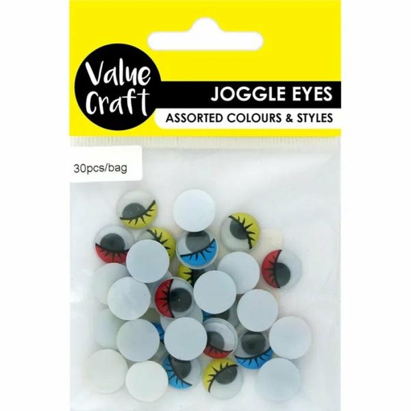 Toy Making Supplies |  Craft Joggle Eyes With Eyelashes Art & Craft Essentials Toy Making Supplies