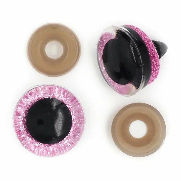 Toy Making Supplies |  Pink Colour Glitter Bear Eyes Art & Craft Essentials Toy Making Supplies