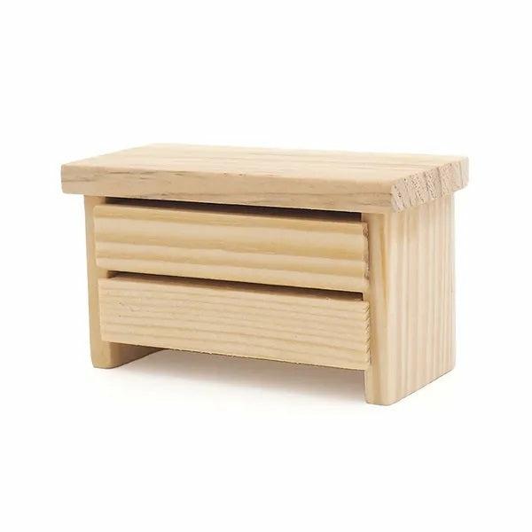 Toy Making Supplies |  Wooden Doll House Furniture – Long Table With 2 Drawers Art & Craft Essentials Craft Wooden Items