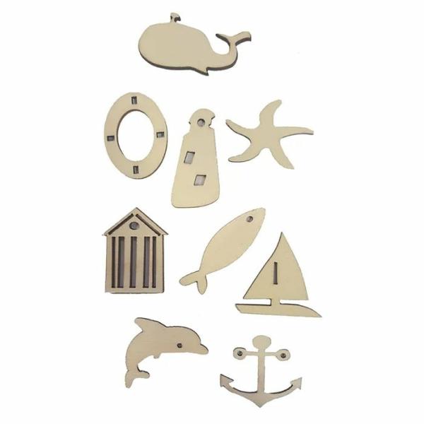 Craft Wooden Items |  Wooden Craft Assorted Nautical Shapes Art & Craft Essentials Craft Wooden Items