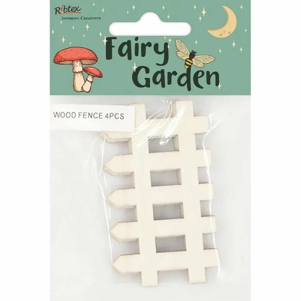 Embellishments |  4Pcs Wooden Fairy Garden Fence Art & Craft Essentials Craft Wooden Items