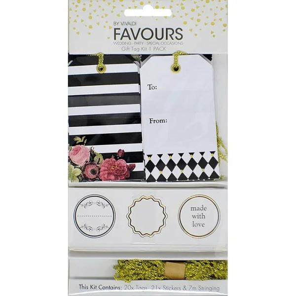 Other Craft Supplies |  Black & White Gift Tag Kit Art & Craft Essentials Diy Craft Kits