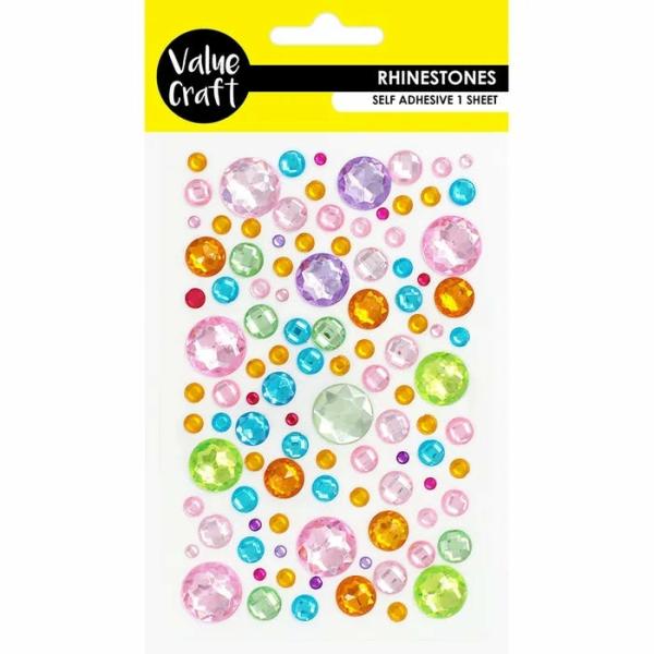 Rhinestones |  Craft Multicolour Bubble Self-Adhesive Rhinestones Art & Craft Essentials Rhinestones