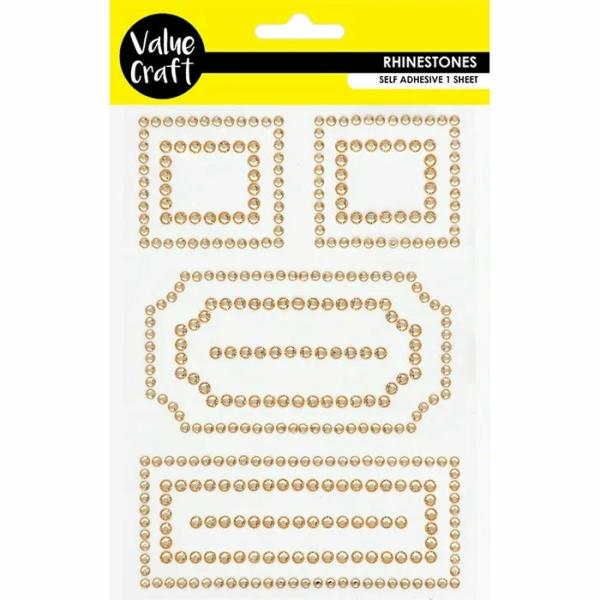 Rhinestones |  Gold Craft Outline Rhinestones Art & Craft Essentials Rhinestones